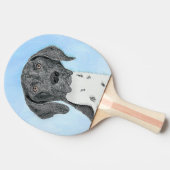 Deutsch Kurzzeitermalerei - Originalkunst Tischtennis Schläger (Seitenansicht)