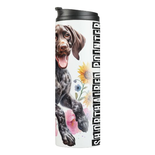 Deutsch Kurzzeitiger Pointer Bloom Thermosbecher (Nach rechts gedreht)