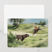 Deutsch Kurzzeitiger Zeiger auf einen Fasan Einladung (Vorne/Hinten)