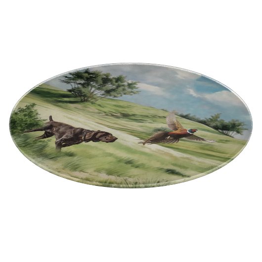 Deutsch Kurzzeitiger Zeiger auf einen Fasan Schneidebrett (Ecke)