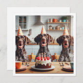 Deutsch Kurzzeitiger Zeiger, Hundegeburt Einladung (Vorne/Hinten)