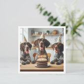 Deutsch Kurzzeitiger Zeiger, Hundegeburt Einladung (Stehend Vorderseite)