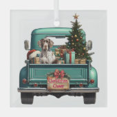 Deutsch Kurzzeitpointer Retro Truck Weihnachten Ornament Aus Glas (Vorderseite)