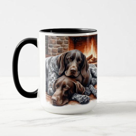 Deutsch Kurzzeitpointer Sleeping Weihnachtsfeier T Tasse (Links)