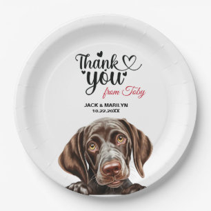 Deutsch Kurzzeitpointer Wedding Vielen Dank Pappteller