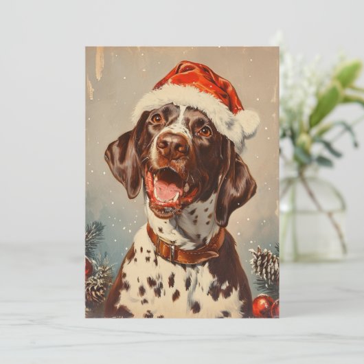 Deutsch Kurzzeitweilig Pointer Weihnachten (Stehend Vorderseite)