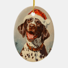 Deutsch Kurzzeitweilig Pointer Weihnachten Keramik Ornament