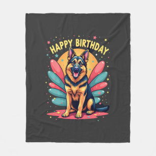 Deutsch Langhaar Happy Birthday Party Shep Clot Fleecedecke