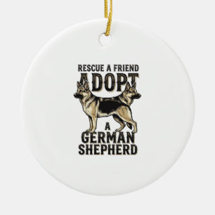 Deutsch Langhaar-Hunde Adoption Vintage Rettungshu Keramik Ornament