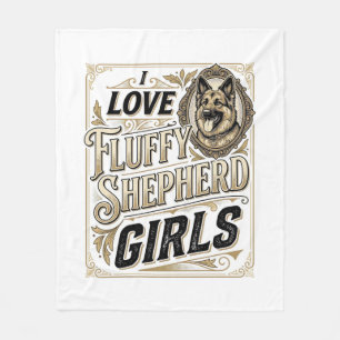 Deutsch Langhaar Mädchen-Shirt Vintage-Hundegravur Fleecedecke