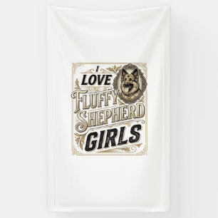 Deutsch Langhaar Mädchen-Shirt Vintage-Hundeliebha Banner