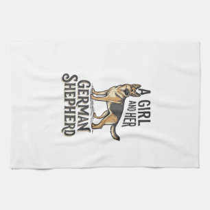 Deutsch Langhaar Mädchen-Shirt Vintage Hundeliebha Geschirrtuch