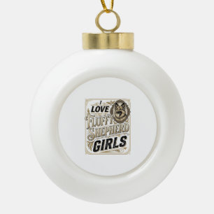 Deutsch Langhaar Mädchen-Shirt Vintage-Hundeliebha Keramik Kugel-Ornament