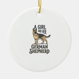 Deutsch Langhaar Mädchen-Shirt Vintage Hundeliebha Keramik Ornament