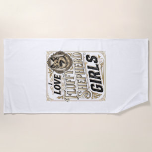 Deutsch Langhaar Mädchen-Shirt Vintage-Hundeliebha Strandtuch