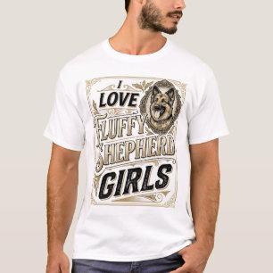 Deutsch Langhaar Mädchen-Shirt Vintage-Hundeliebha T-Shirt