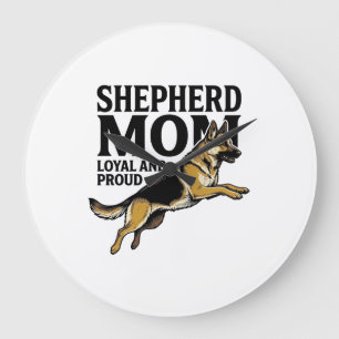 Deutsch Langhaar Mutter Shirt Vintage Gravur Hunde Große Wanduhr