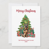 Deutsch Langhaar Weihnachtskarte Feiertagskarte (Vorderseite)