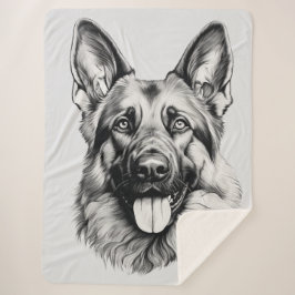 Deutsch Langhaar Zeichnung Portrait Sherpa Decke Sherpadecke