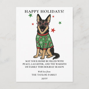 Deutsch Langhaariger Hund hässlicher Pullover Lebk Feiertagspostkarte