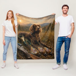Deutsch Langhaariger Vorstehhund Jagdbegleiter Fleecedecke