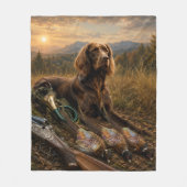 Deutsch Langhaariger Vorstehhund Jagdbegleiter Fleecedecke (Vorderseite)