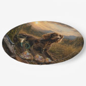 Deutsch Langhaariger Vorstehhund Jagdbegleiter Pappteller (Schrägansicht)