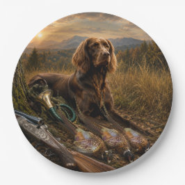 Deutsch Langhaariger Vorstehhund Jagdbegleiter Pappteller