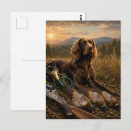 Deutsch Langhaariger Vorstehhund Jagdbegleiter Postkarte