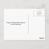 Deutsch Lustige neue Adressenergiearmut Postkarte (Rückseite)