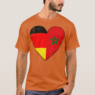 Deutsch-marokkanische Flagge Herz Morroco T-Shirt