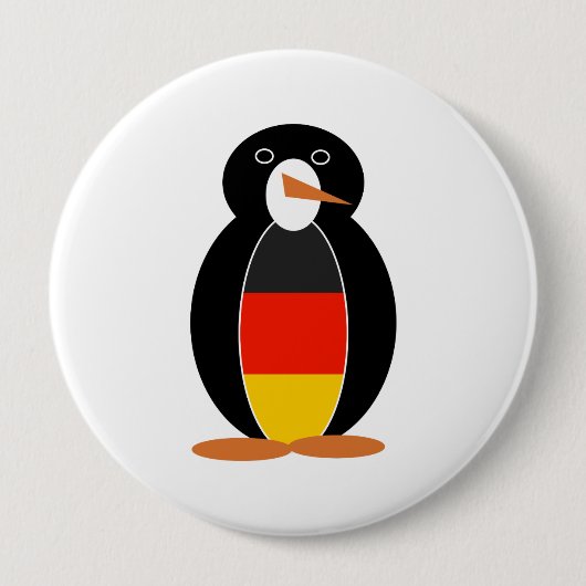 Deutsch Pinguin - Deutscher Flaggen Pinguin Button (Vorderseite)