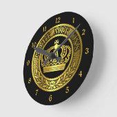 Deutsch/Preußen/Gott mit uns/Gott Mit Uns/Gold Runde Wanduhr (Winkel)