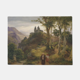 Deutsch-romantische Landschaft mit Klosteranlage Fußmatte