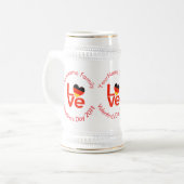 Deutsch - Rote LIEBE - Herbstflagge Bierglas (Vorderseite Links)