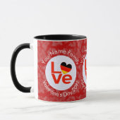 Deutsch - Rote LIEBE - Herbstflagge Tasse (Links)