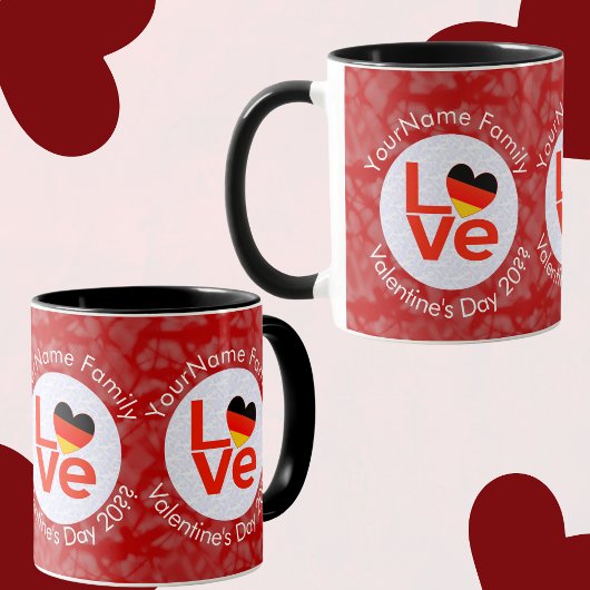 Deutsch - Rote LIEBE - Herbstflagge Tasse