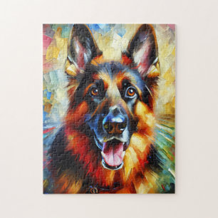 Deutsch: Schwarzdruck Hund Acryl Druck ist nicht k Puzzle