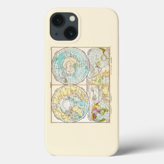 Deutsch-sprachige Polar Map Case-Mate iPhone Case (Rückseite)