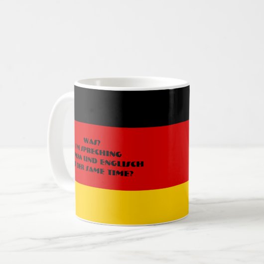 Deutsch und Englisch Kaffeetasse (Vorderseite Links)