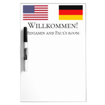 Deutsch Willkommen USA und deutsche Flagge Raum Na