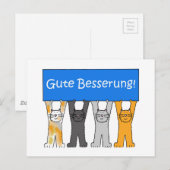 Deutsch wird bald gut Cartoon Katzen. Postkarte (Vorne/Hinten)