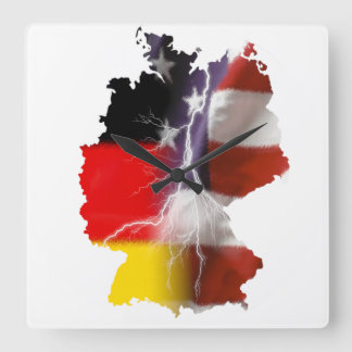 Deutsche amerikanische Einheit Quadratische Wanduhr