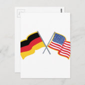 Deutsche amerikanische Flagge Postkarte (Vorne/Hinten)