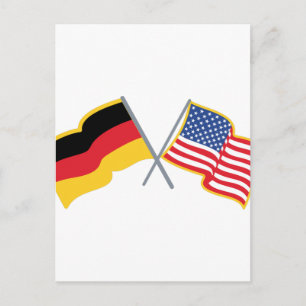 Deutsche amerikanische Flagge Postkarte