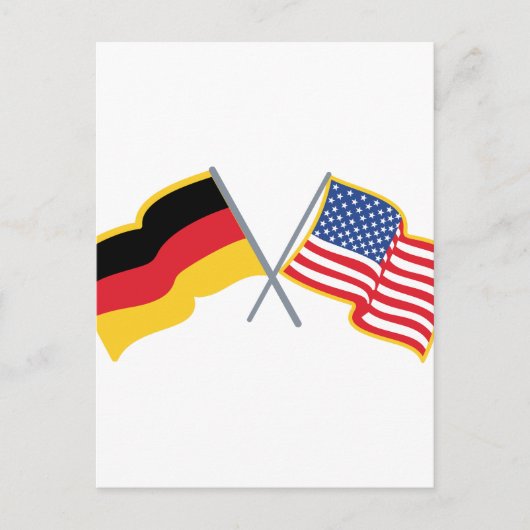 Deutsche amerikanische Flagge Postkarte (Vorderseite)