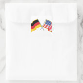 Deutsche Amerikanische Flagge Quadratischer Aufkleber (Tasche)