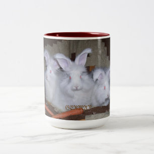 DEUTSCHE ANGORA-KANINCHEN KAFFEE U. KAKAO-TASSE ZWEIFARBIGE TASSE