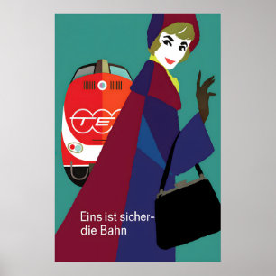Deutsche Bahn TEE 1962 Plakat Vintage Hochgeschwin