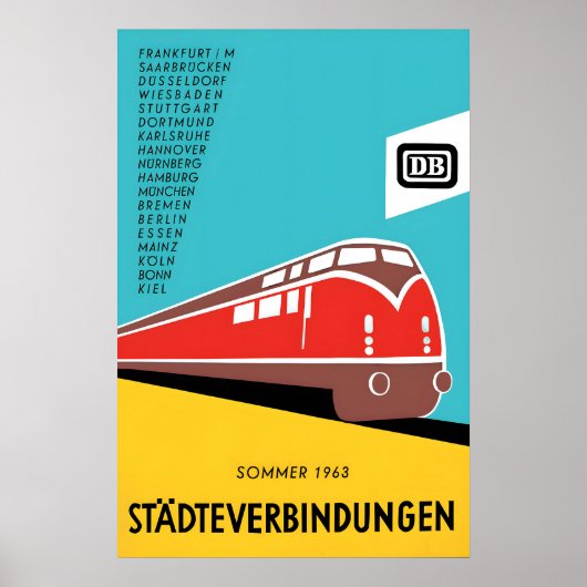 Deutsche Bahn TEE Plakat 1963 DB Inter-City (Vorne)